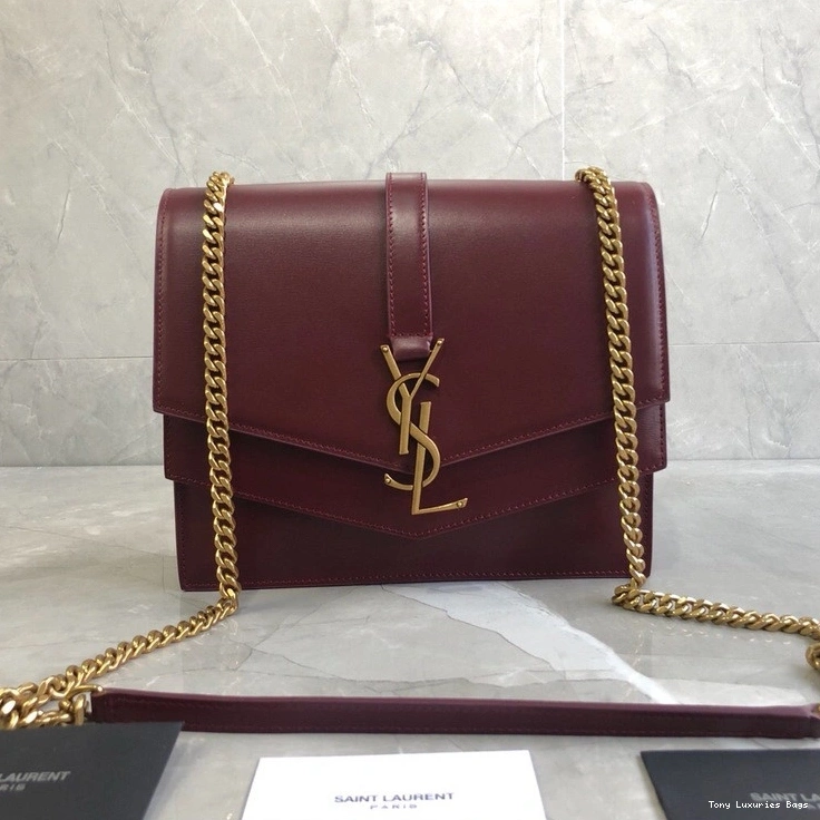 Tony Luxuries BAG IN BURGUNDY SULPICE CHAIN MEDIUM YSL LEATHER 0822